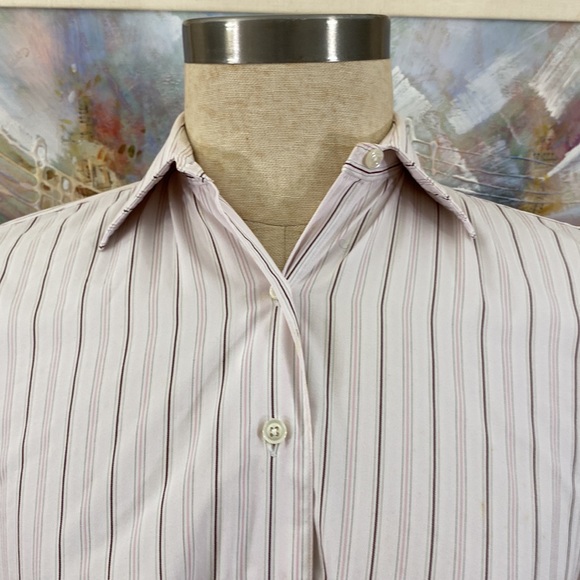 🌹From Collar To Cuff Striped Button Front Blazer Shirt - Picture 7 of 8